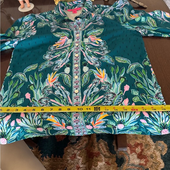 Lilly Pulitzer top with front buttons “Valencia Teal” - Picture 10 of 12